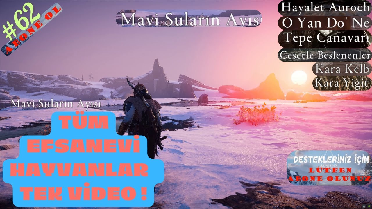 Assassin&rsquo;s Creed Valhalla #Part-62 / EFSANEVİ HAYVANLAR / T&Uuml;M&Uuml; TEK VİDEO !