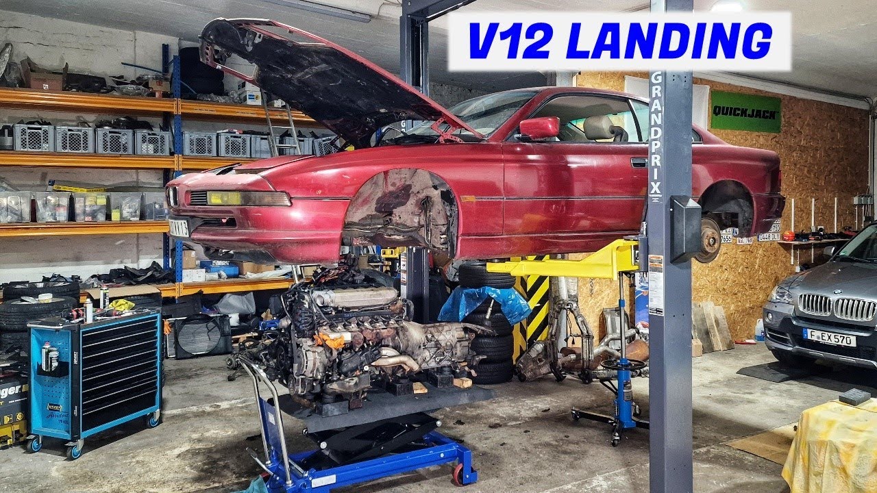 Снятие двигателя и трансмиссии BMW V12 M70 — E31 850i — Проект Марсель: Часть 5