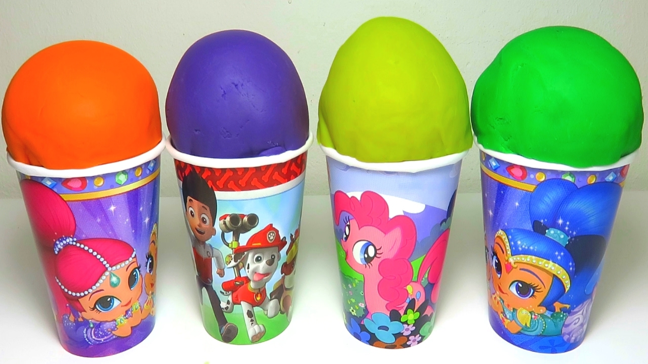 Play Doh Ice Cream Cupcakes Surprise Eggs Toys Shimmer and Shine Peppa Elsa Kitty Creative for kids