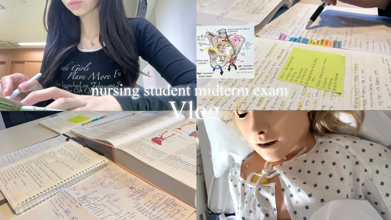 eng) 간호학과 중간고사 시험기간 브이로그 l 공부법&과목설명 korean Nursing Student Studying for midterm exams Vlog