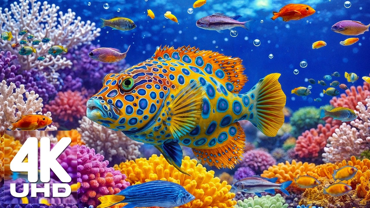 Лучший аквариум в формате 4K – Прекрасный тропический аквариум 🐠 Спокойная морская жизнь и атмосфер