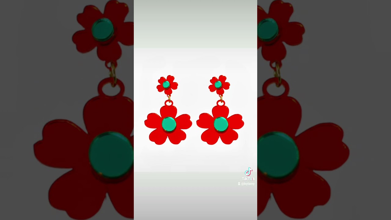 Pendientes XXL Fleurs de metacrilato.