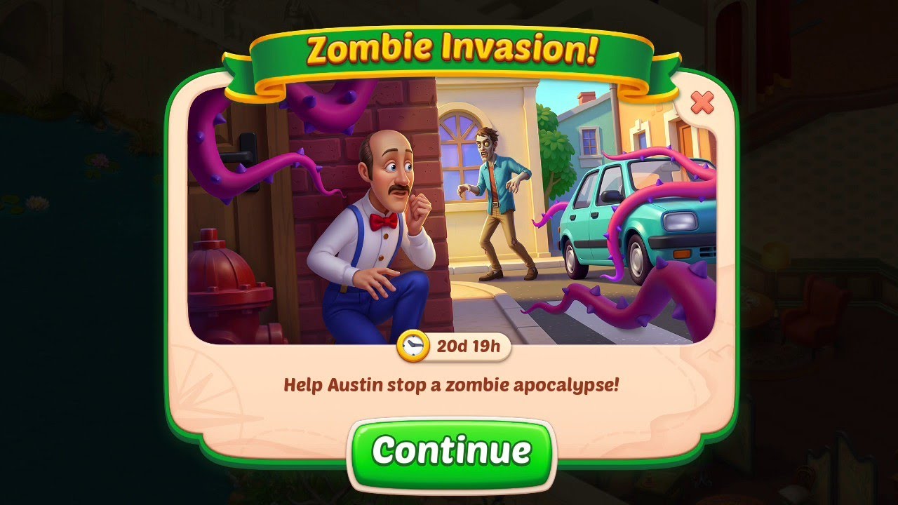 Homescapes Zombie invasion! Help Austin stop a zombie apocalypse!✅🏠😱