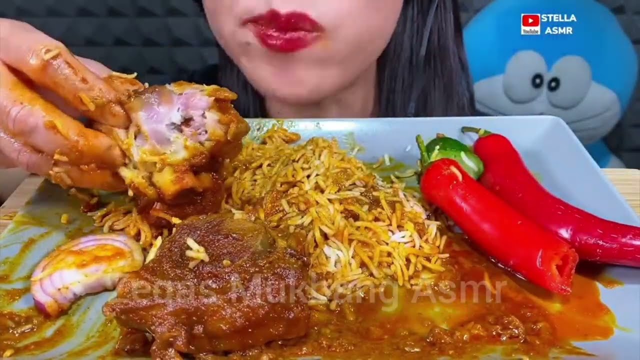 Eating Mutton Curry Chicken Curry Fish Fry Fish Curry Rice Chilly|#eatingchallenge #mukbang #food 