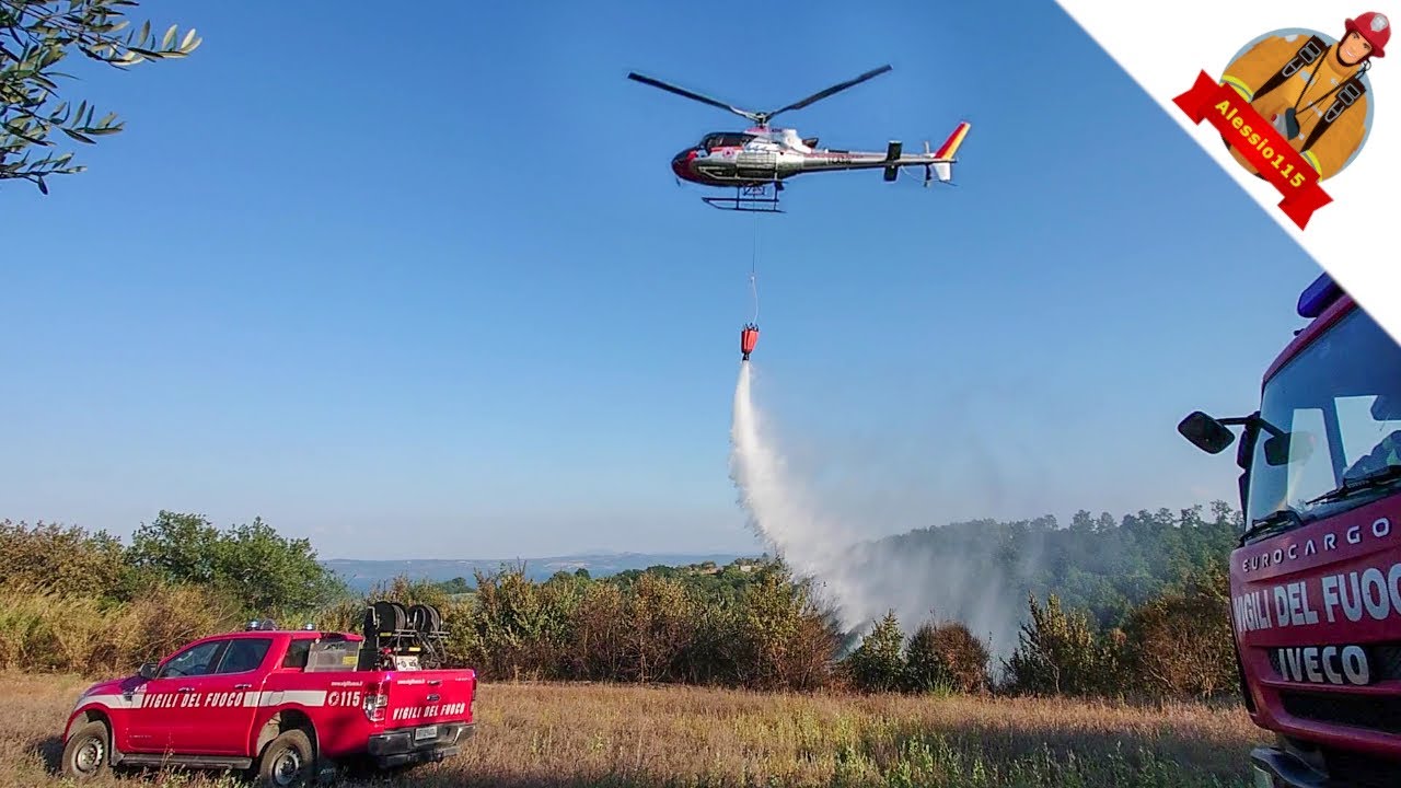 PROTEZIONE CIVILE Antincendio Boschivo A.I.B. 2021 - Bonifica con elicottero
