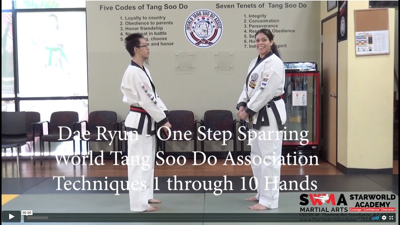 WTSDA One Steps Numbers 1 thru 10 for White Belt to Green Belt