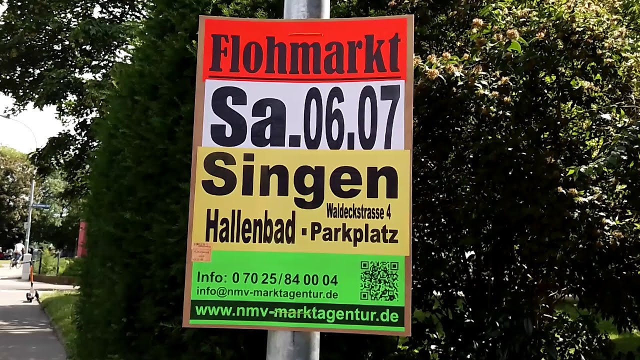 Блошиный рынок в городе Singen, Германия