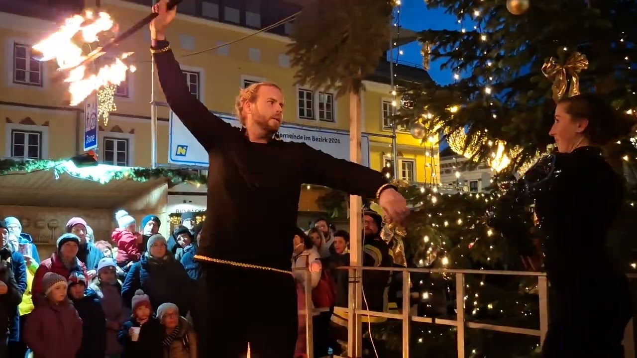 Magische Feuershow Adventmarkt 2024 in Zwettl