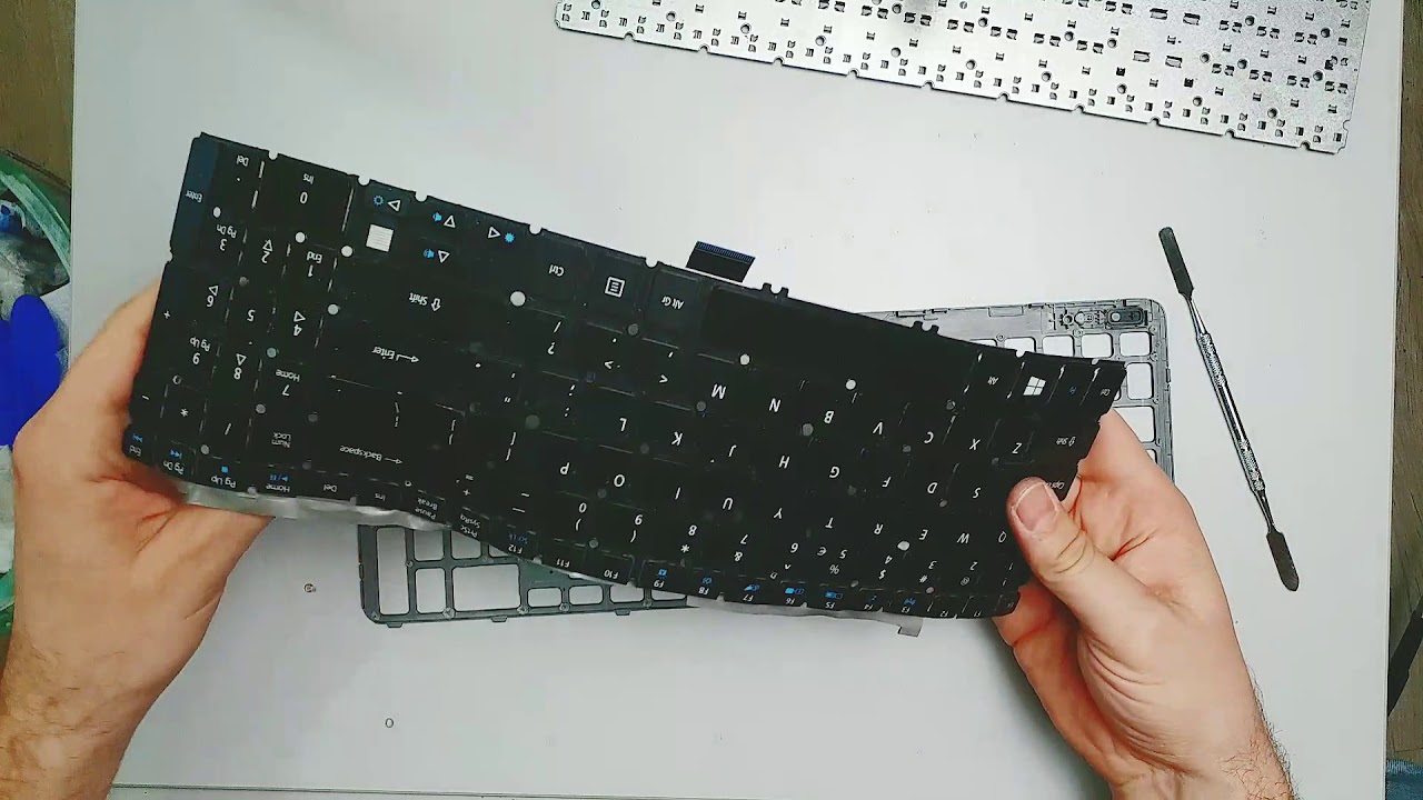 Fitting a laptop keyboard with no frame into the old keyboard frame on Acer Aspire V5-531
