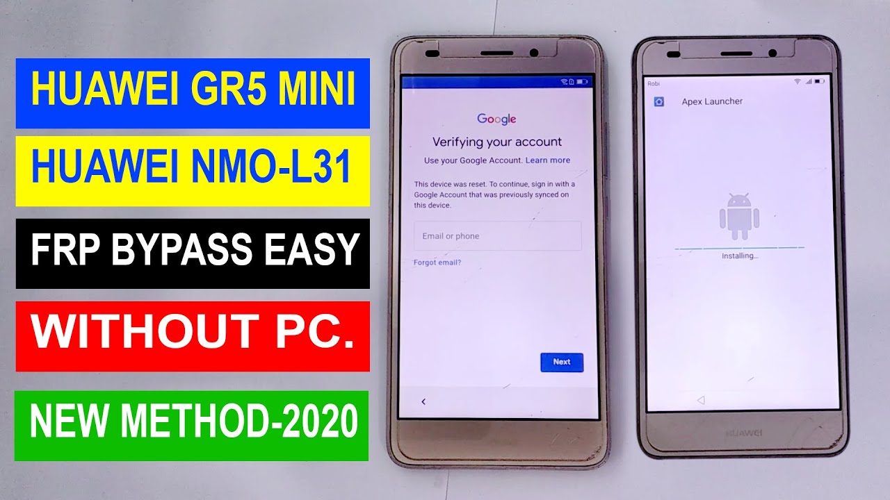 HUAWEI GR5 MINI, HUAWEI NMO-L31। FRP BYPASS EASY NEW METHOD-2020 WITHOUT PC.