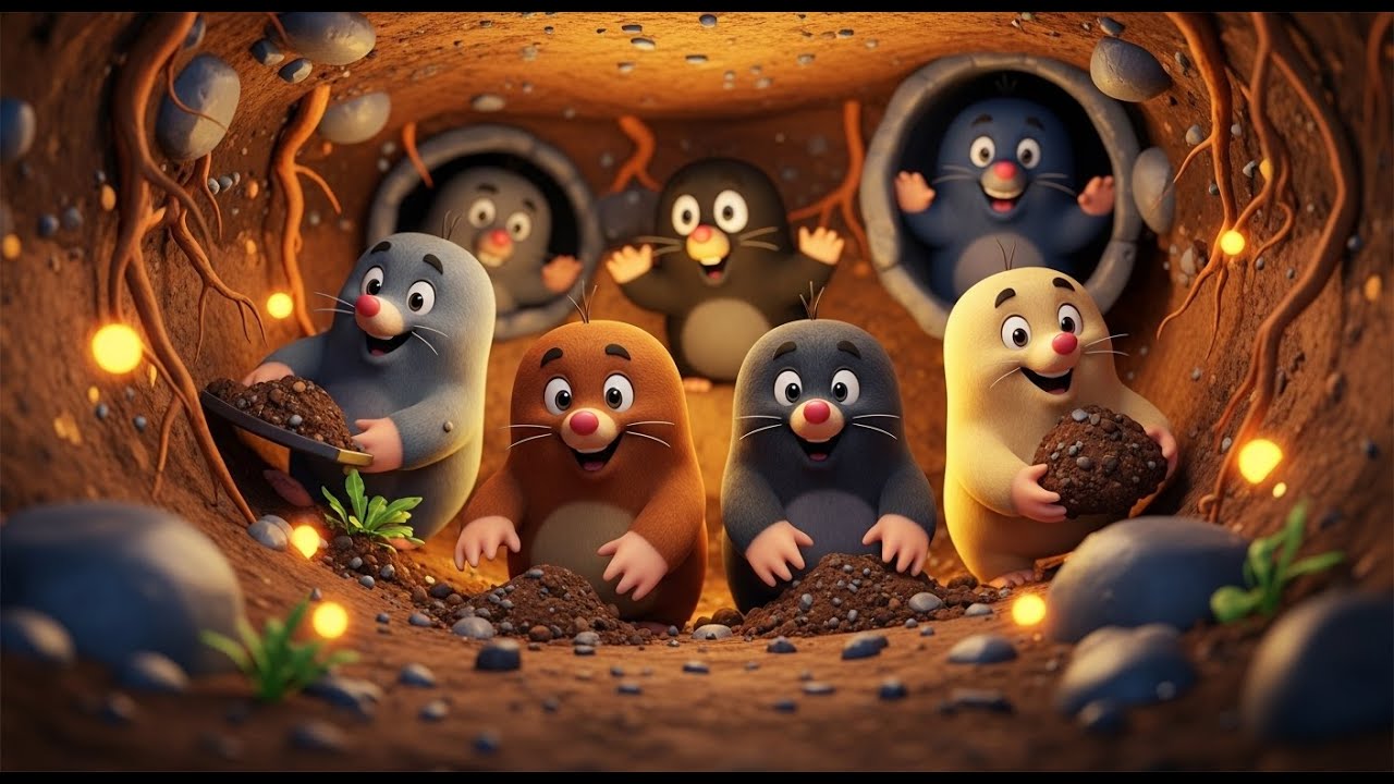 Cinco Pequeñas Topos Cavan, Cavan, Cavan 🐀 | Rimas Infantiles y Canciones para Niños