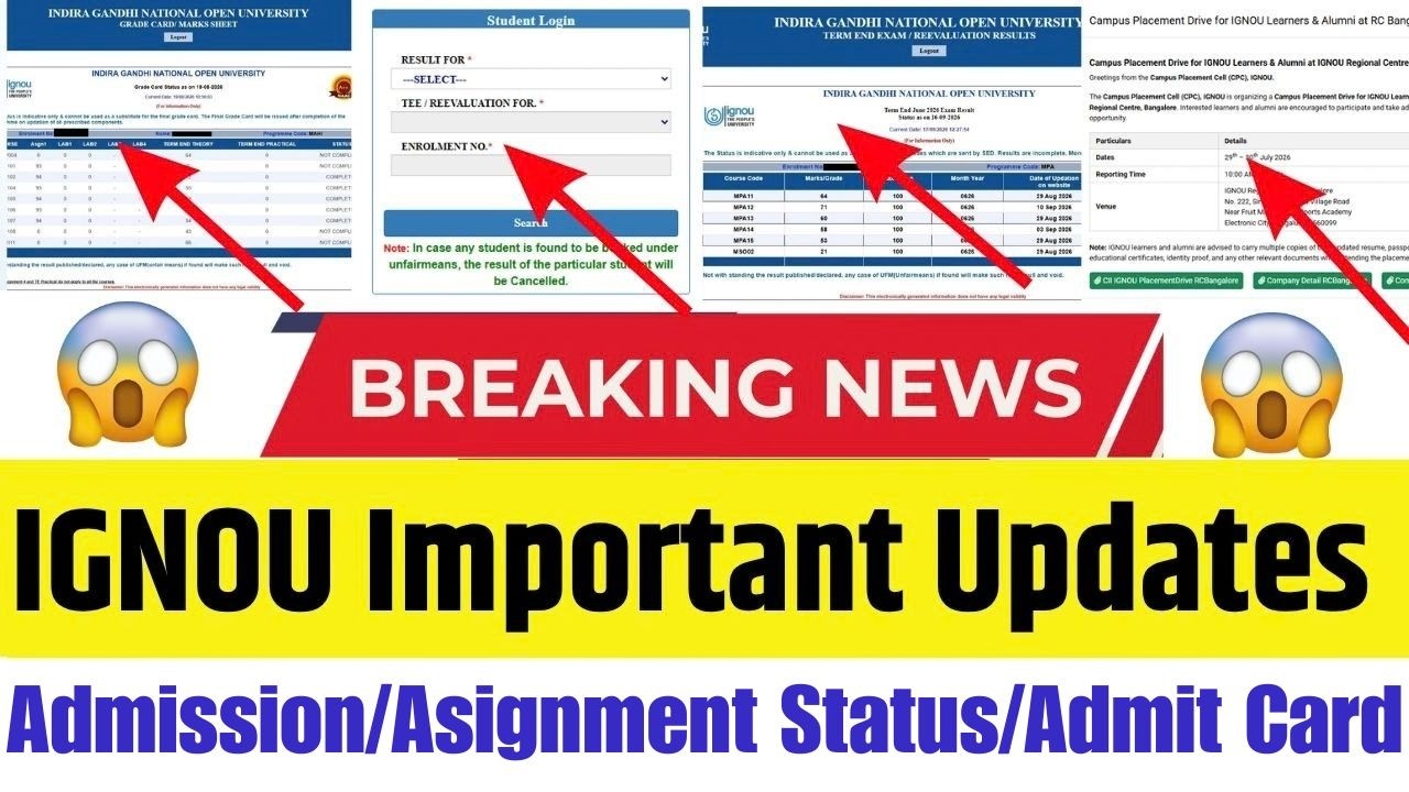 (Breaking News) IGNOU New Update || IGNOU JUNE 2026 Assignment Status Update || IGNOU Admission 2026