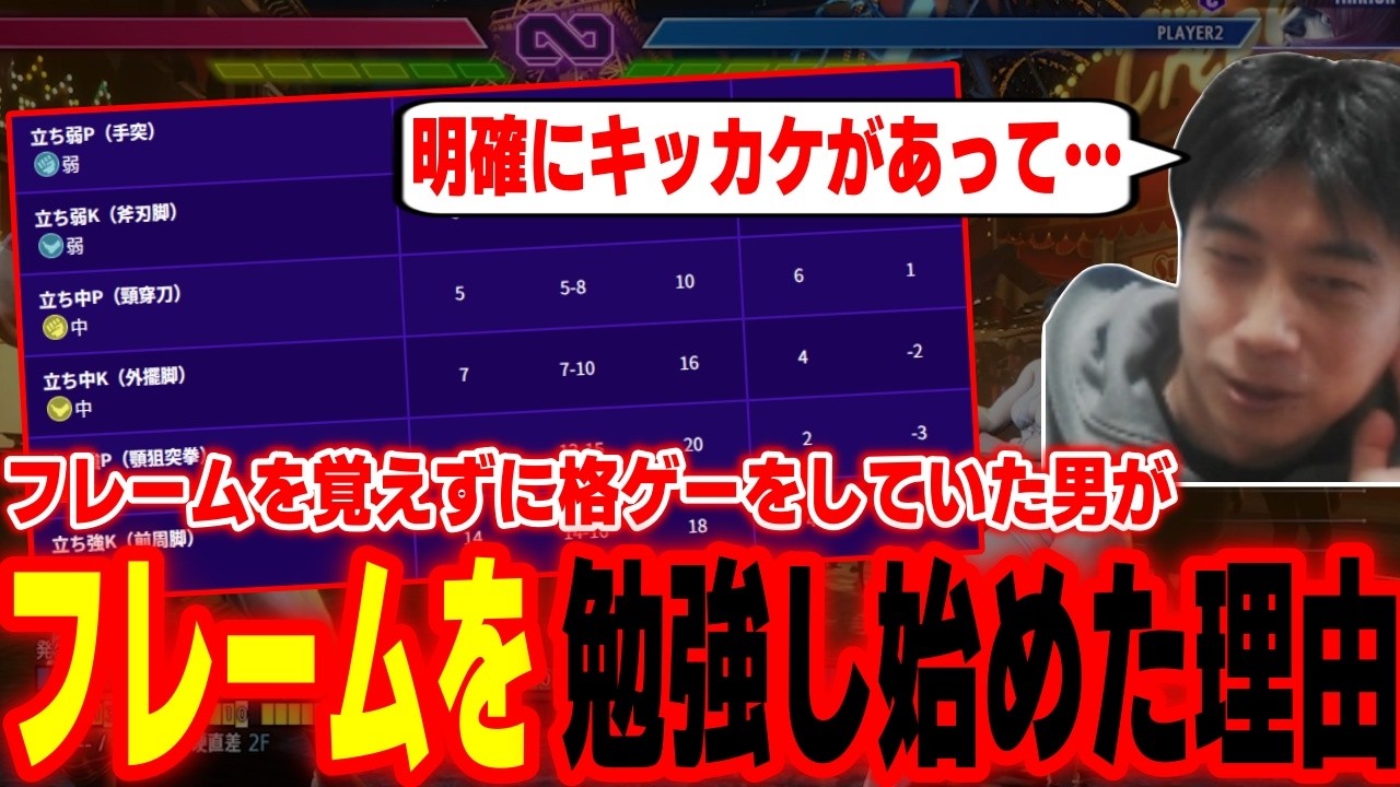 フレームを覚えずに格ゲーをしていたハイタニがフレームを勉強し始めた理由の話【SF6 ストリートファイター6 スト6】