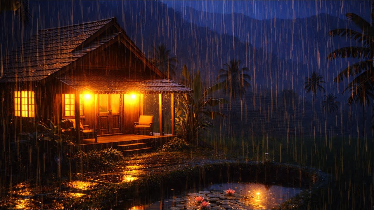 Cozy Rain Night Ambience – Soft Night Rain for Anxiety Relief