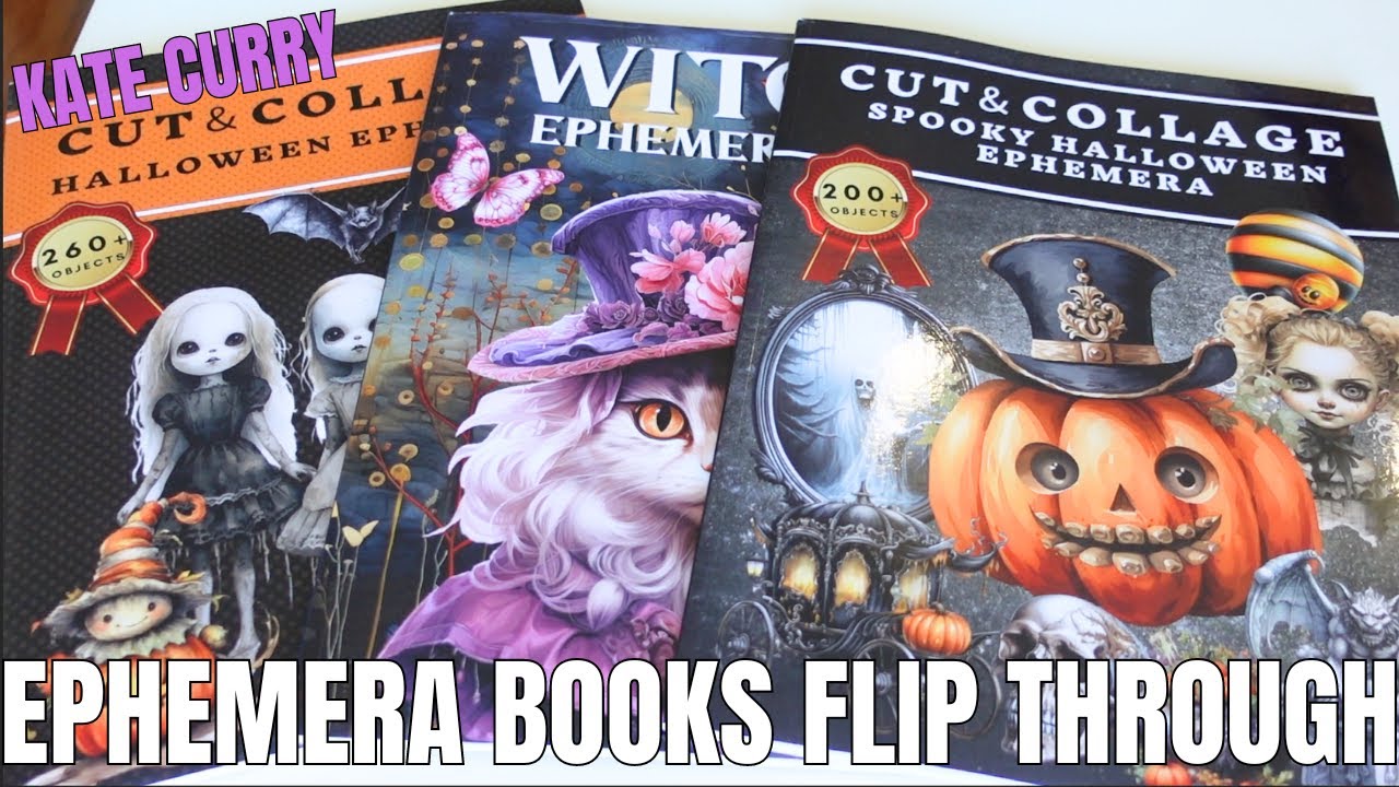 KATE CURRY EPHEMERA BOOKS FLIP THROUGH | SPOOKY | WITCH | HALLOWEEN THEME