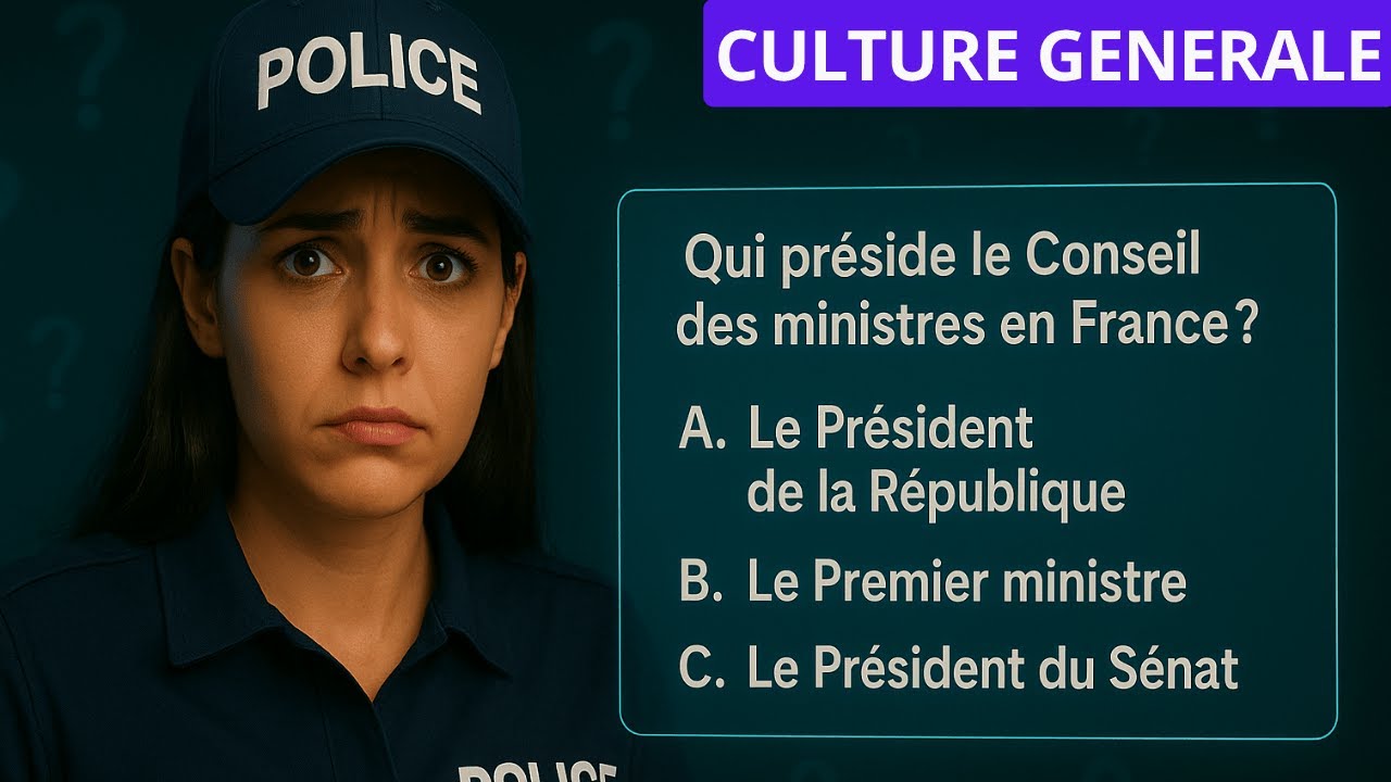39 QCM de Culture générale - Concours Gardien de la Paix - Police Nationale