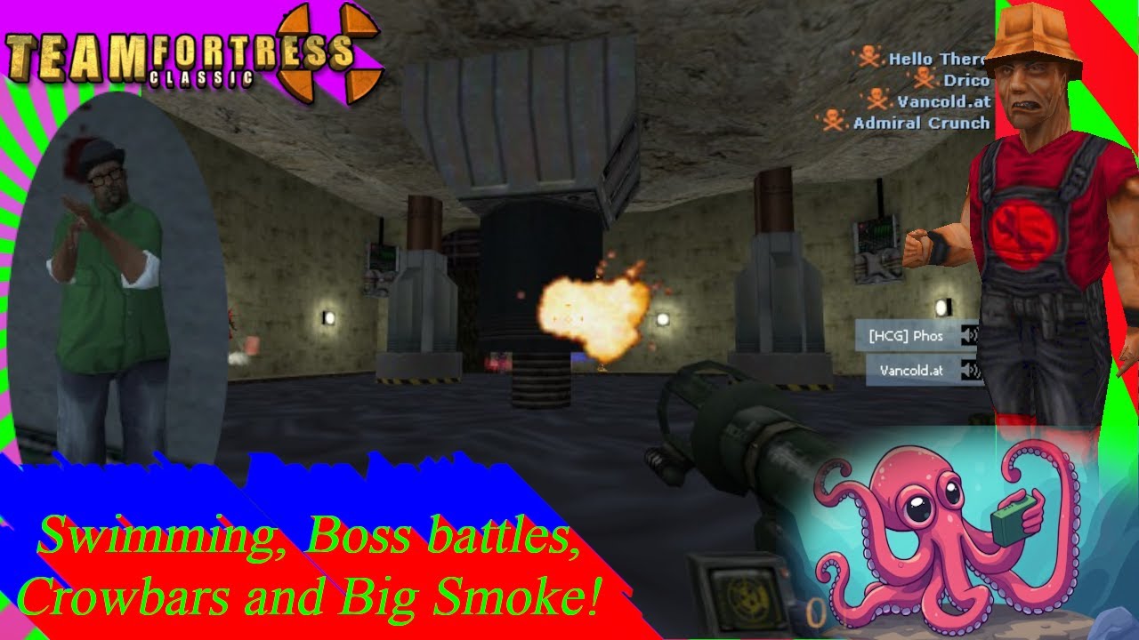 Team Fortress Classic – (feckin-mad) Swimming, Boss battles, Crowbars and Big Smoke!