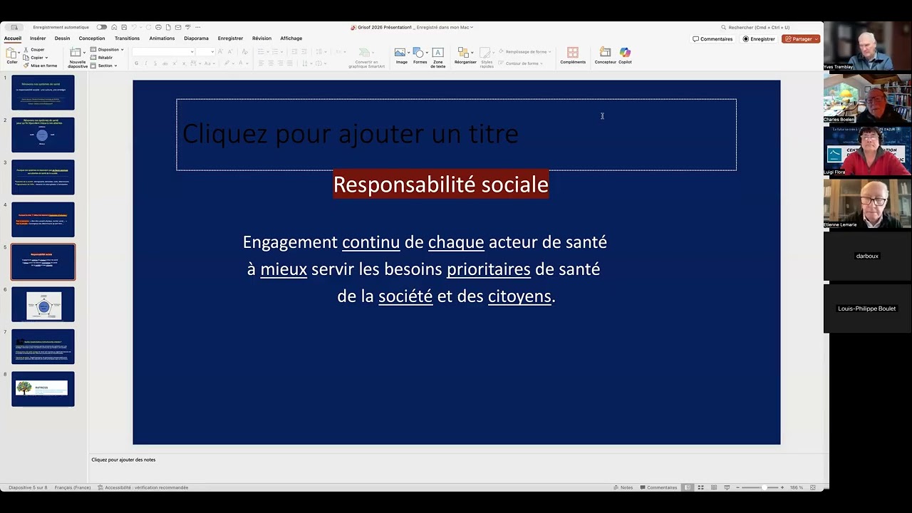 C Boelen. Rénovons nos systèmes de santé ! La responsabilité sociale : une culture et une stratégie.