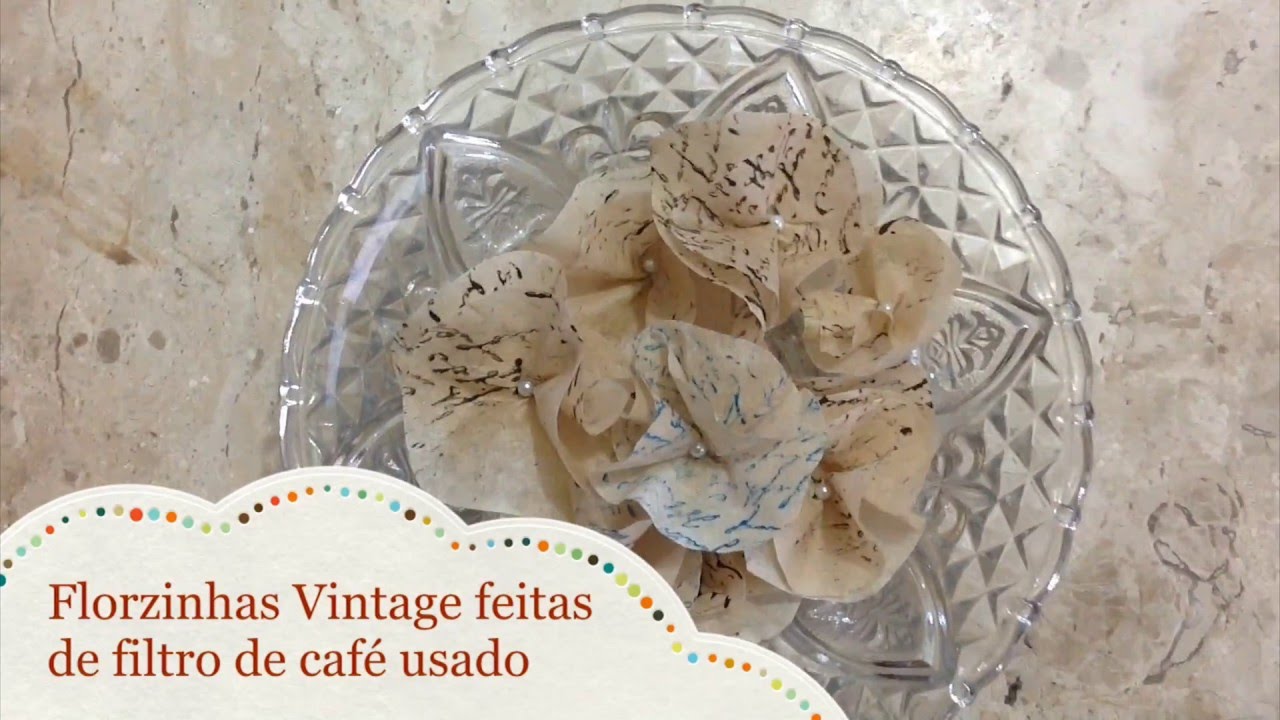 Florzinhas vintage com filtro de café usado