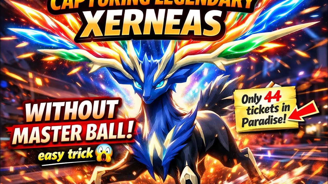 Capturing the legendary xerneas without master ball in pocket fantasy||SANJI_GAMING