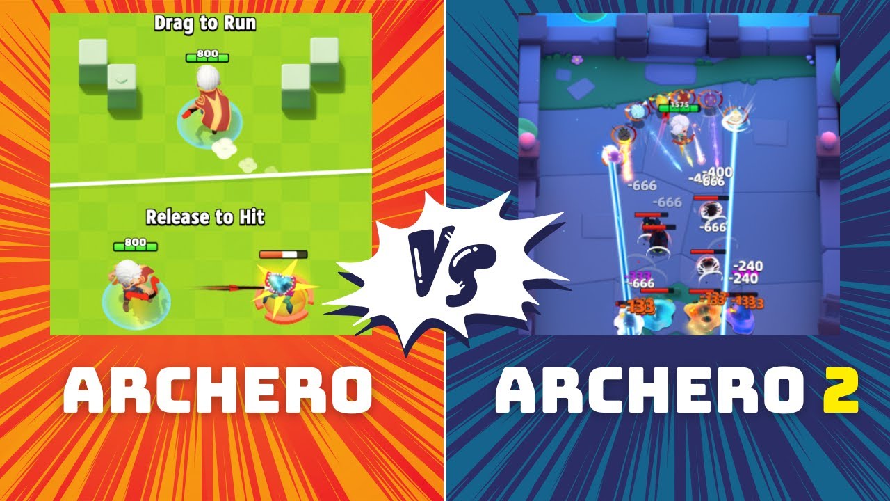 Archero vs Archero 2 🏹 First 5 Minutes Gameplay Comparison (No Commentary)