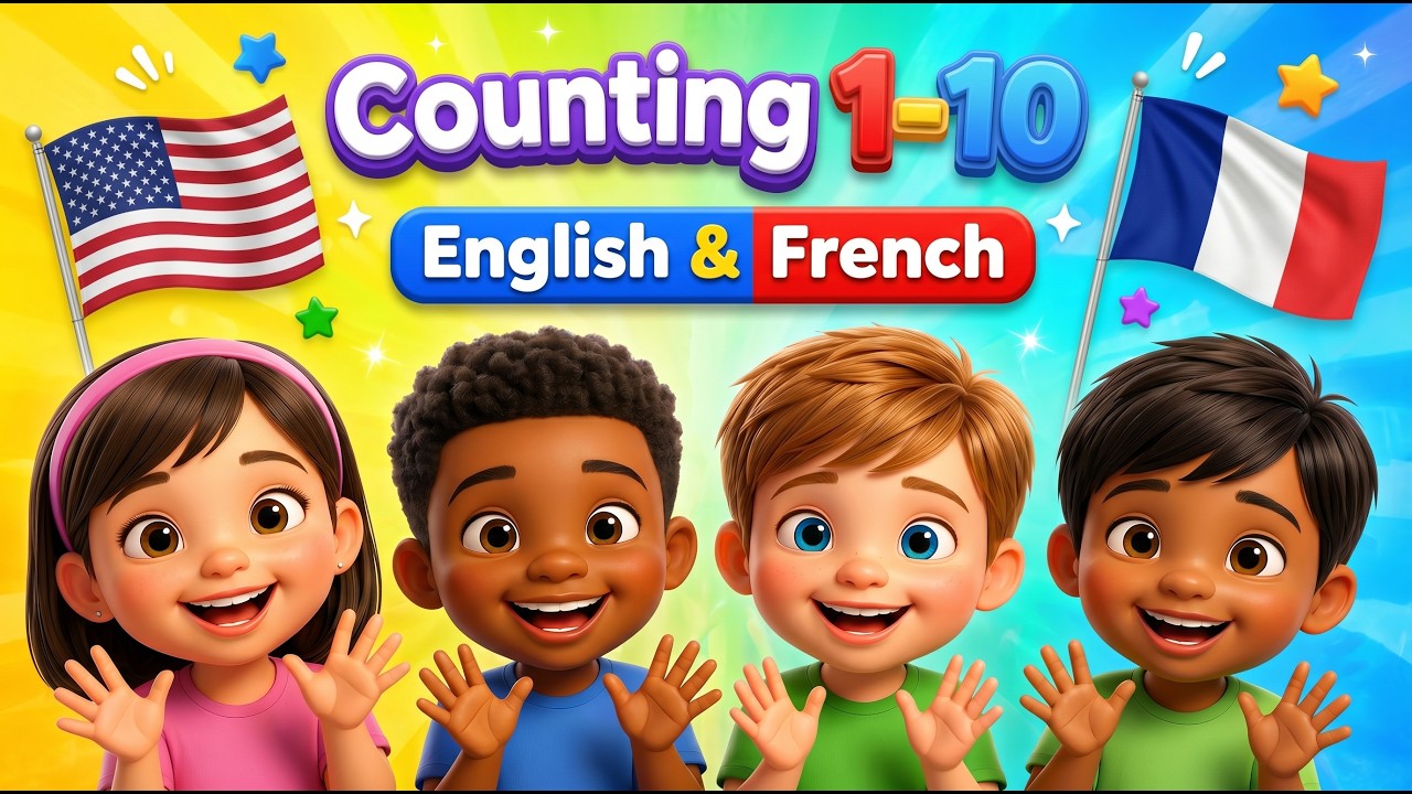 Counting 1–10 | Kids Learn English 🇺🇸 & French 🇫🇷 | Numbers Song 🎶@SuniLumisWorld