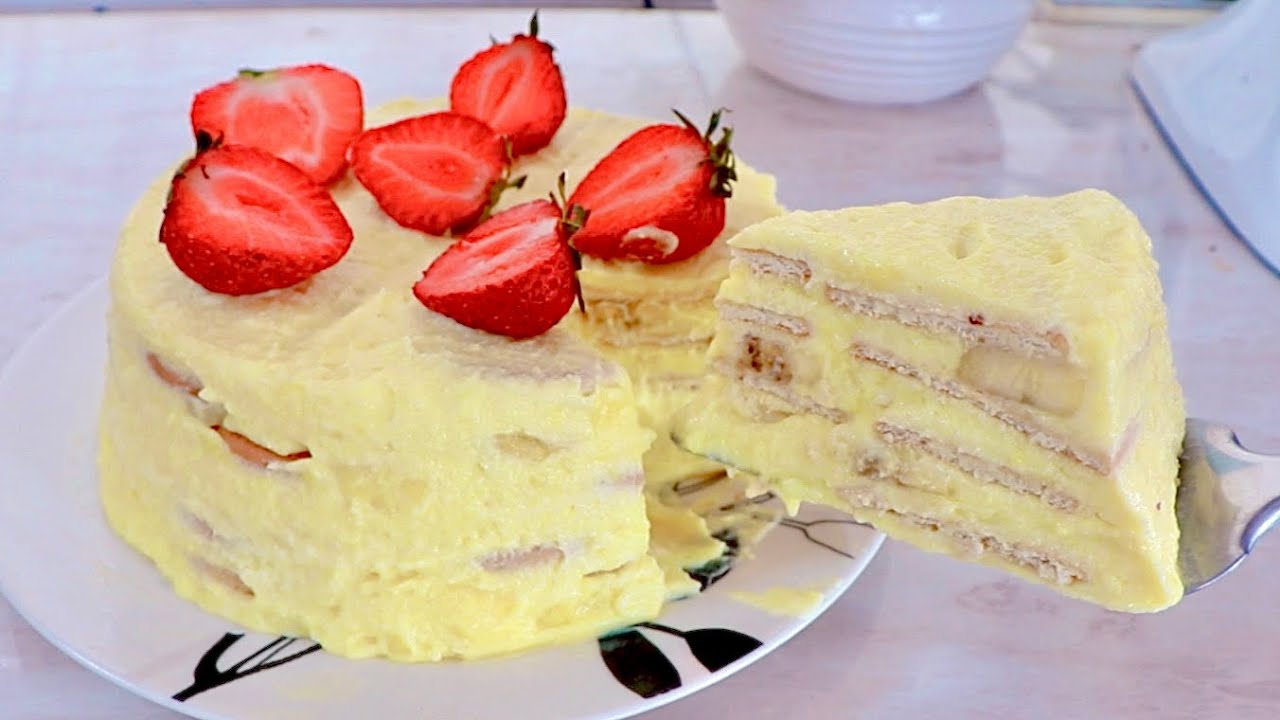 PASTEL HELADO SIN HORNO (pastel de pl&aacute;tano y vainilla) 