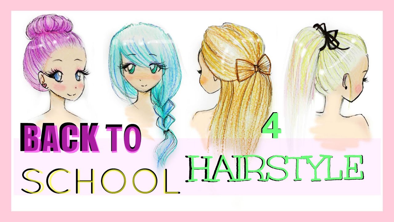 Drawing Tutorial | Back to School | 4 Hairstyles