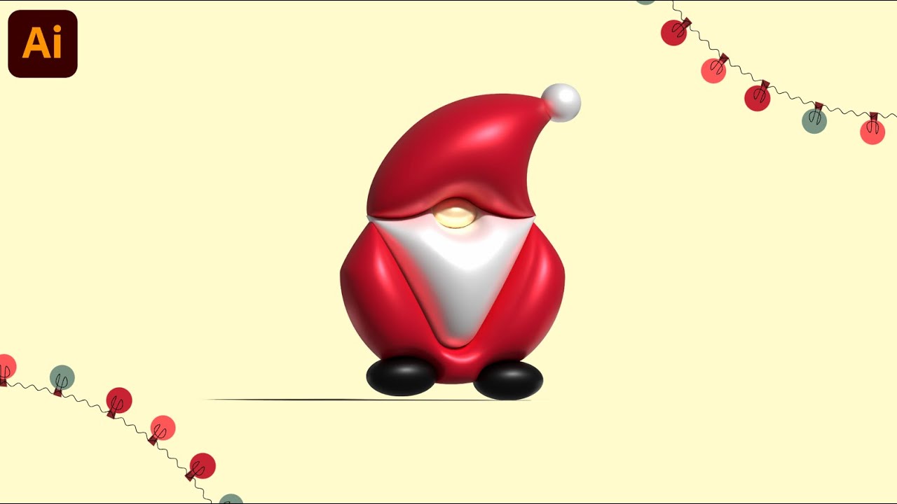 3D Santa Claus Tutorial on Illustrator | Easy Beginner Tutorial