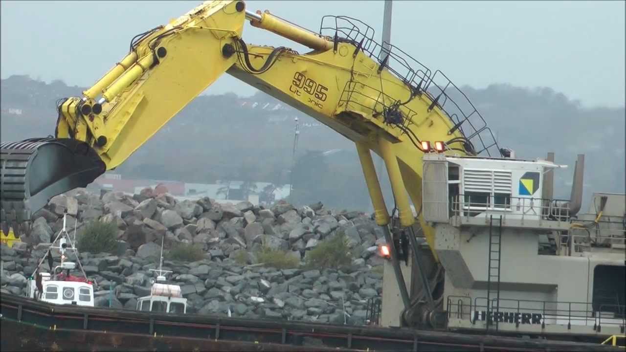 Massive Liebherr excavator working.