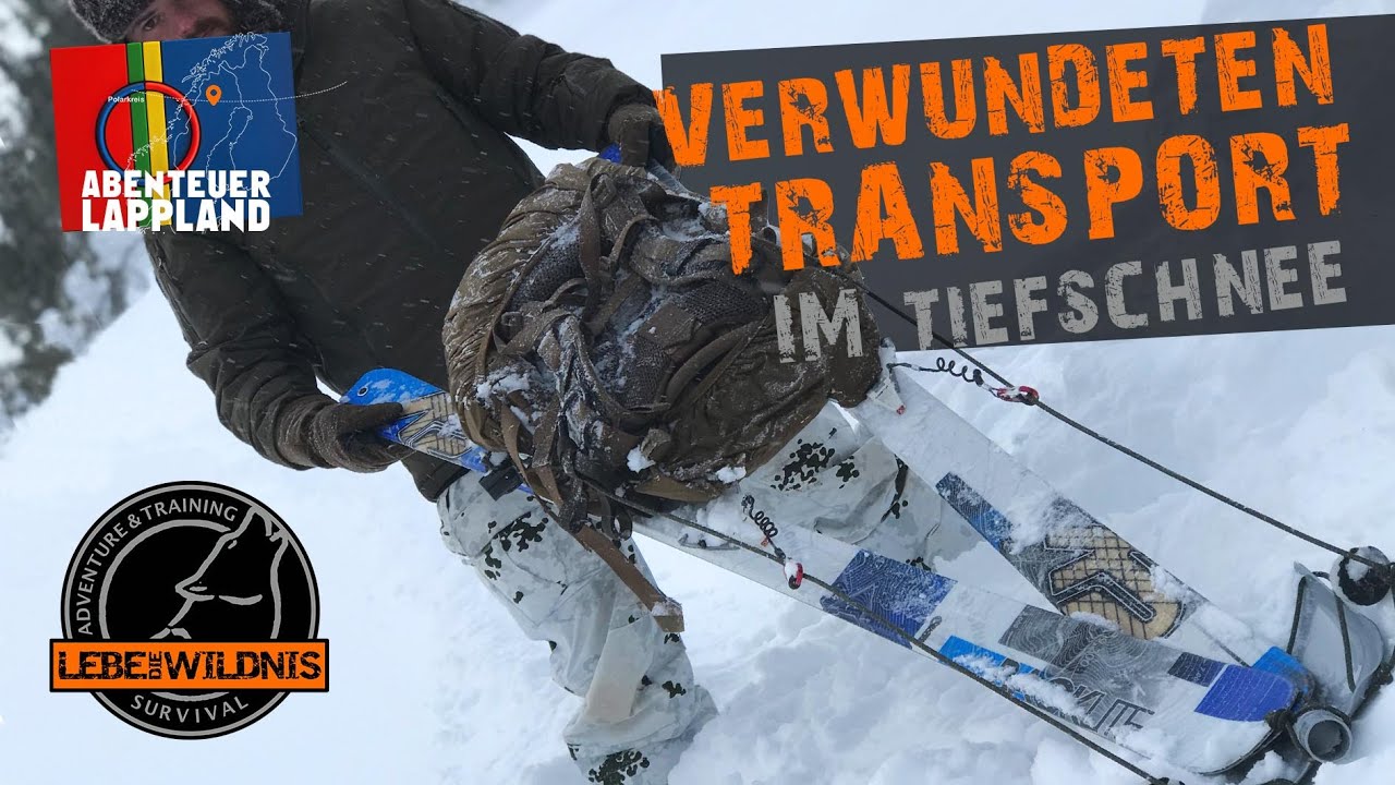 VERWUNDETENTRANSPORT im TIEFSCHNEE - Skischlitten vs. Biwaksack⎪Survival Selbstversuch improvisiert