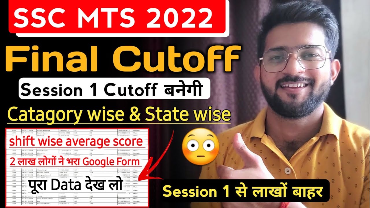 SSC MTS 2022 Session 1 cutoff 😳 || SSC MTS Cutoff 2023 || SSC MTS Normalization 2023 || MTS Result 🔥