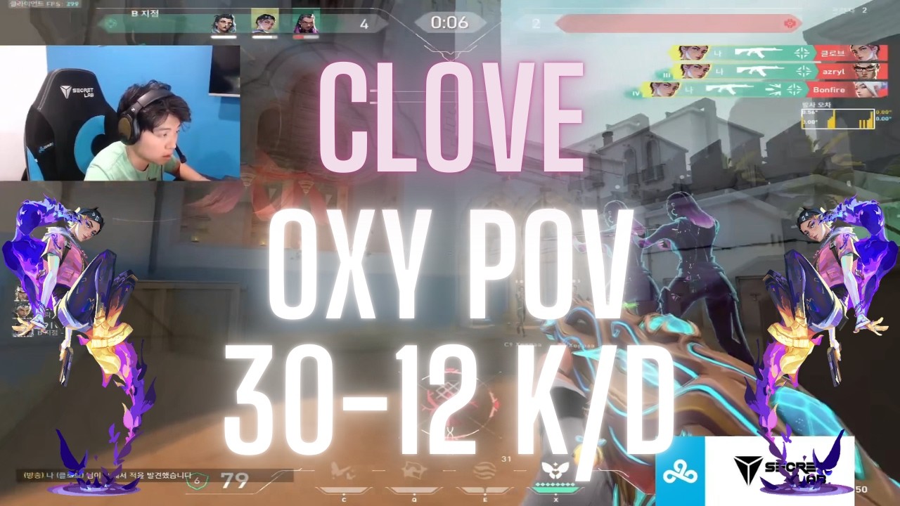 Cloud9 OXY POV Clove on Bind 30-12 K/D (VALORANT Pro POV)