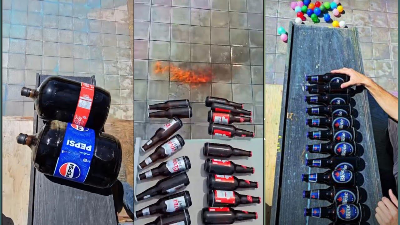 Breaking Glass Bottle 🍾⚡🔥Crushing Crunchy And Soft thing !