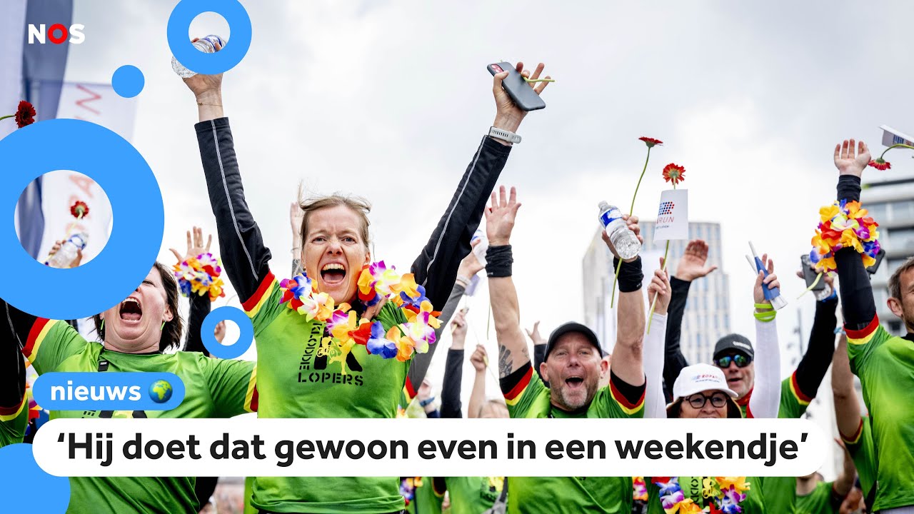 Kinderen juichen voor ouders die 500 kilometer renden tijdens Roparun