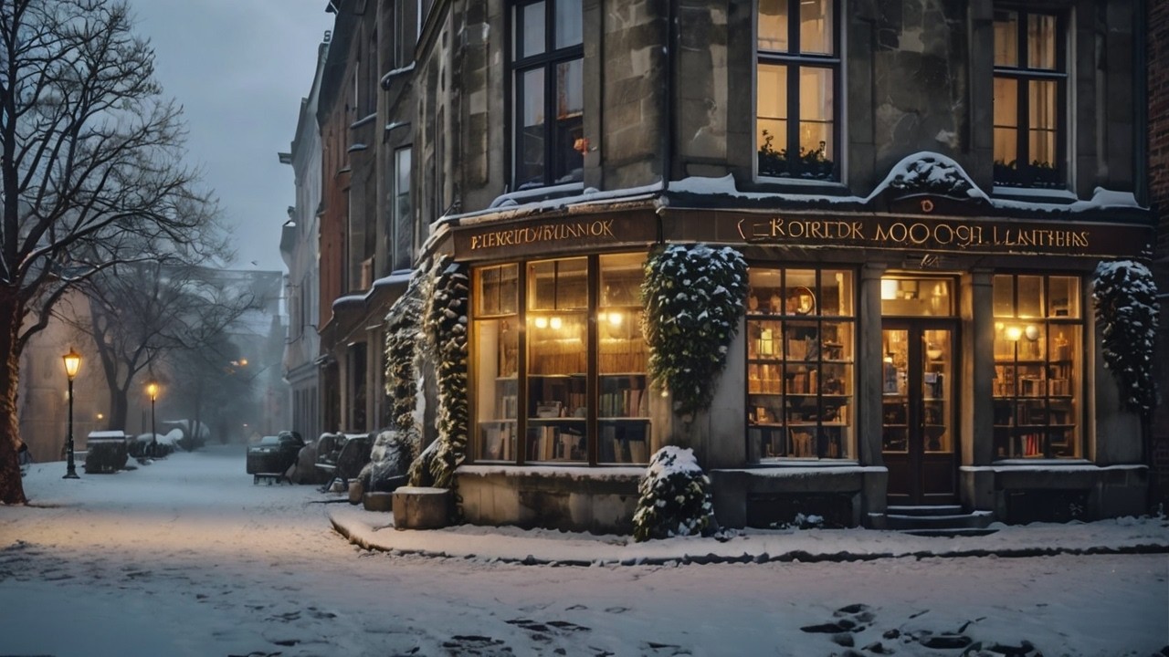 Snowfall Over an Gothic European Street | Dark Academia Piano for Reading & Calm