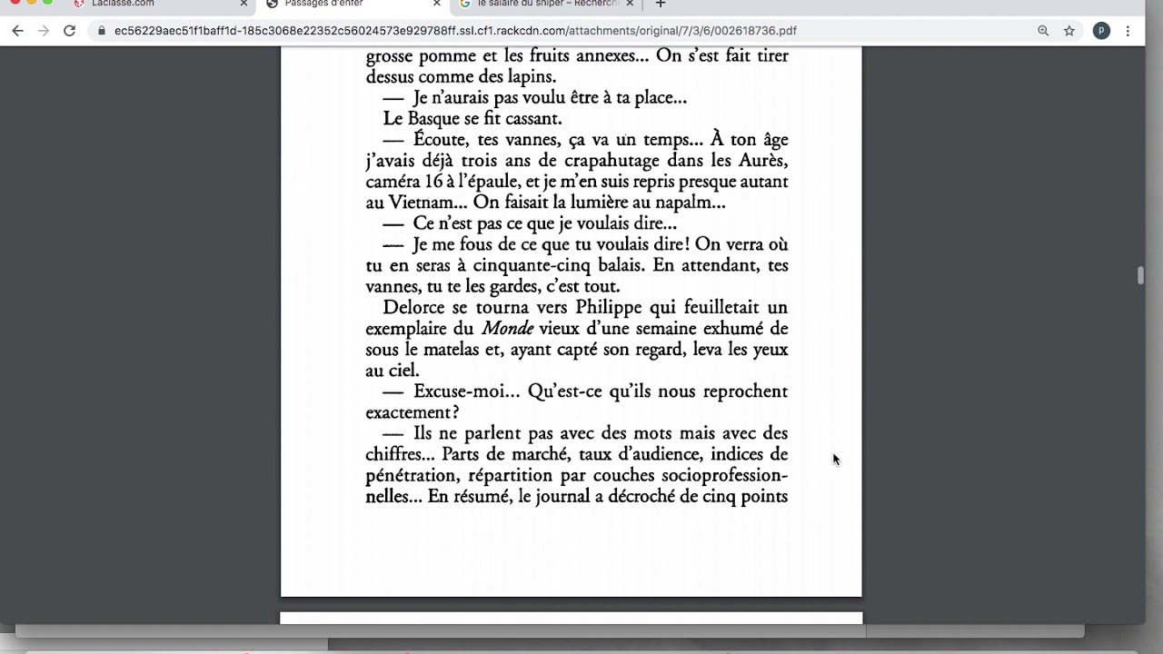 la salaire du sniper  Partie 1