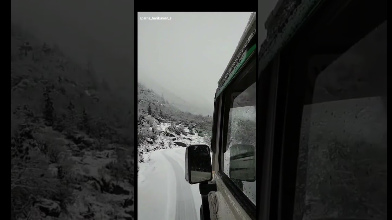 Drive through snow in Ladakh #travel #adventure #india #ladakh #snow #car