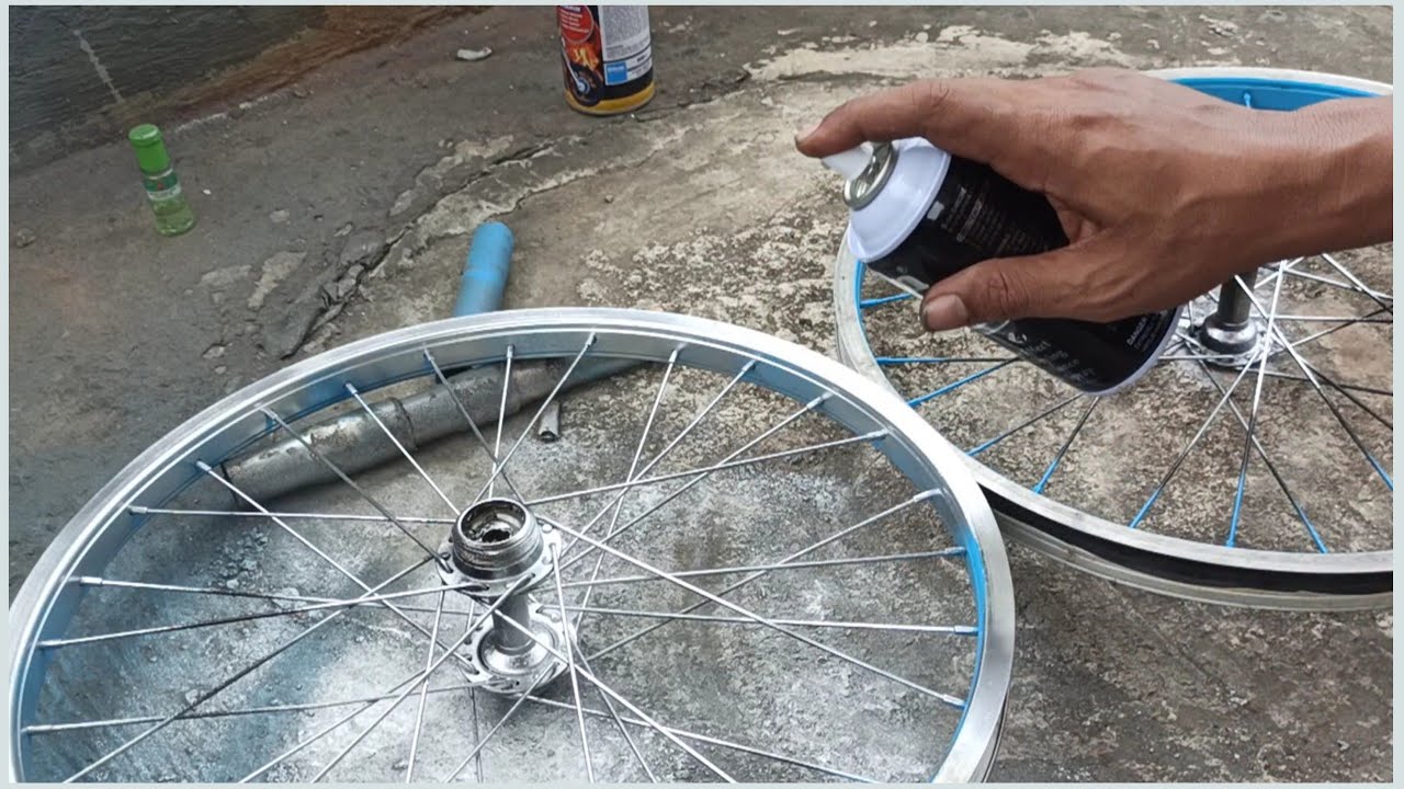 Ngetes Cat Semprot Diton Chrome di Velg Rims Vbrake Sepeda
