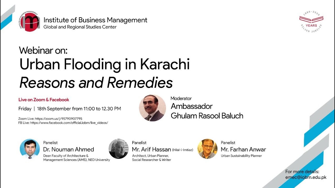 [ioBM] Urban Flooding in Karachi - Reasons and Remedies - Sep 18, 2020