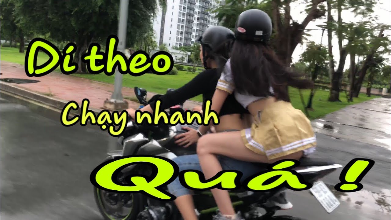 Chạy Theo Nữ Biker lái moto trên phố | MinhBiker