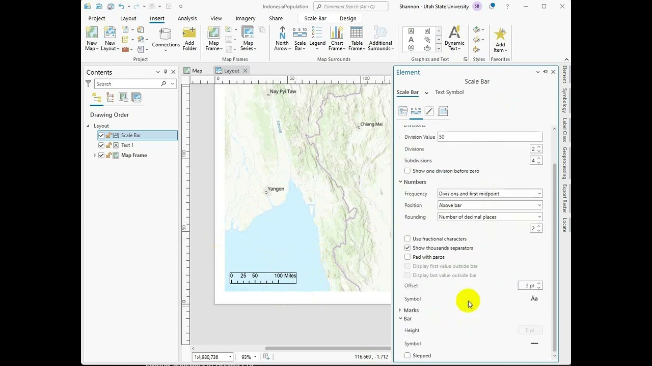 Finessing scale bars in ArcGIS Pro