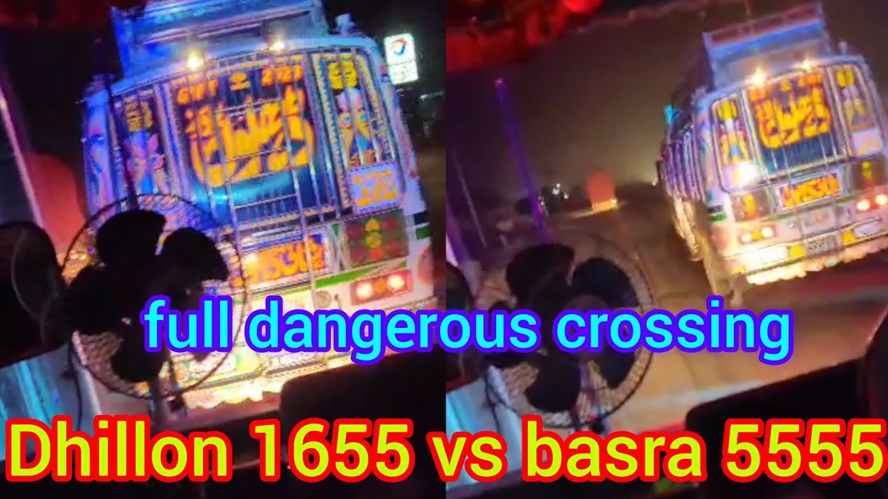 basra 5555 vs dhillon 1655 Dangerous Bus Race on G.T road ustad sabir dangerous player chok Azam wla