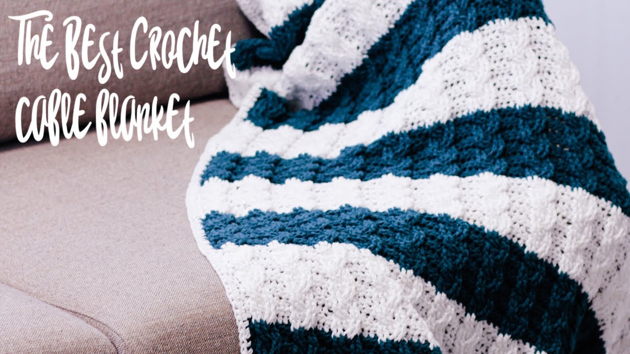 How to crochet cables - The Best Crochet Cable Blanket by YarnHookNeedles