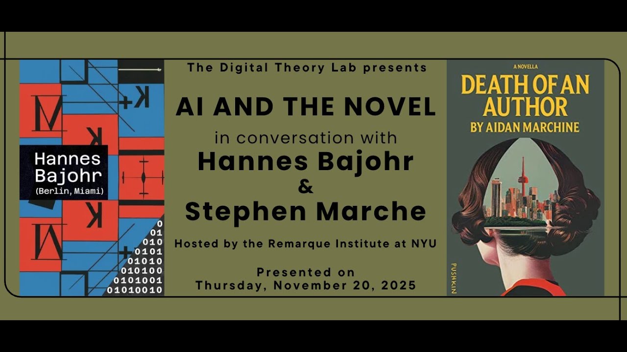AI and the Novel | Hannes Bajohr and Stephen Marche