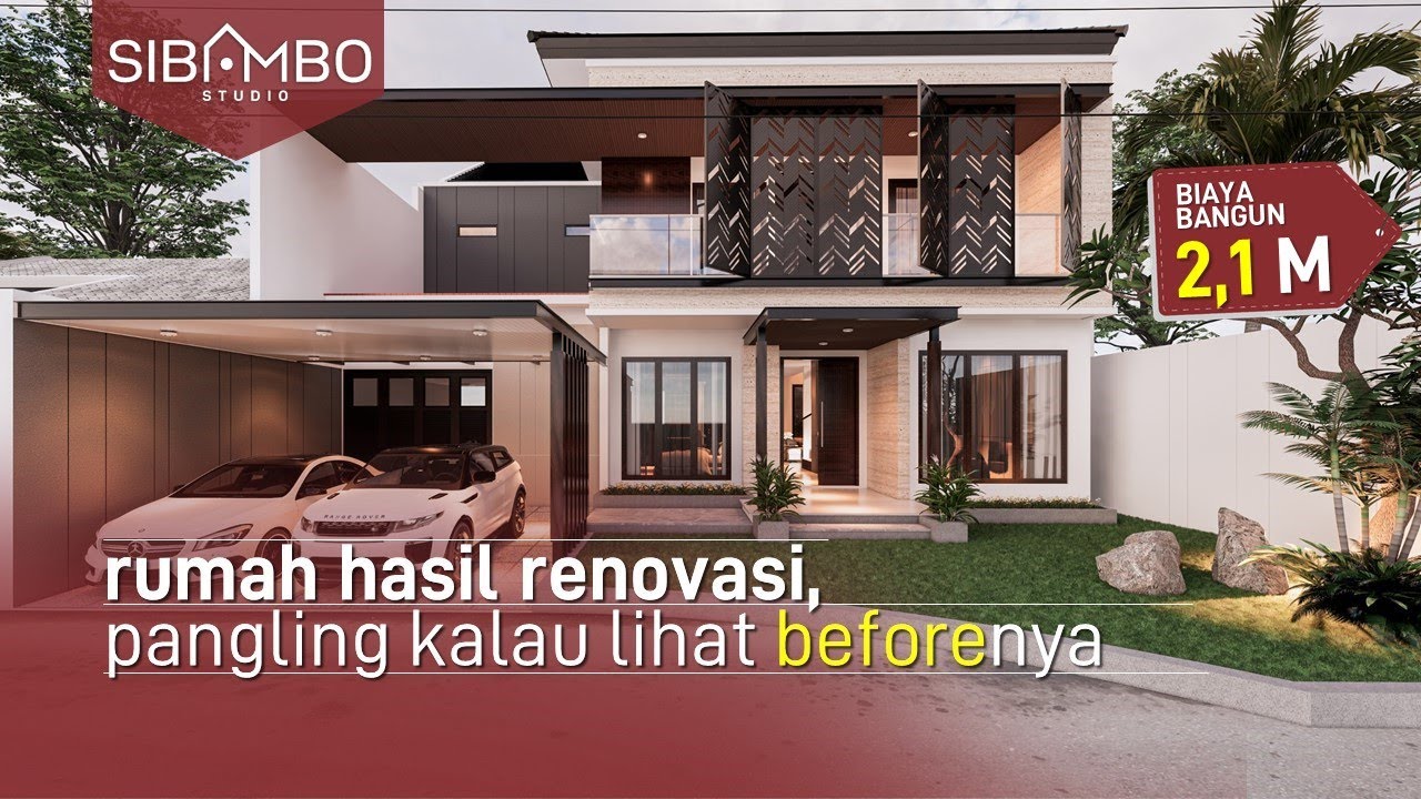 Desain Rumah Tropis Modern  2 Lantai 4 Kamar Tidur di Lahan 14 x 17 Meter