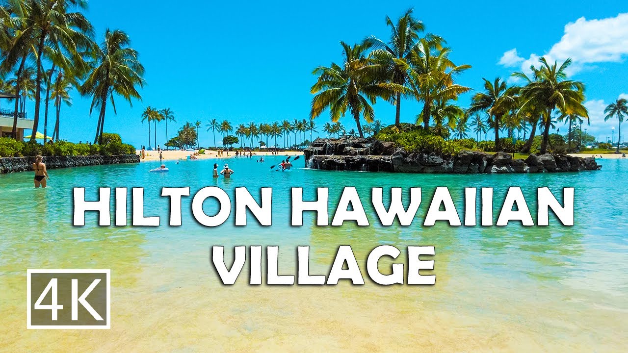 [4K] Hilton Hawaiian Village Waikiki Beach Resort in Honolulu, Oahu Hawaii - Walking Tour