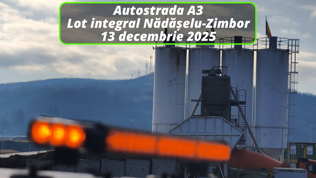 Autostrada A3, filmare integrală Nădășelu-Zimbor, inclusiv viaductele Ozaltin, 13 decembrie 2025