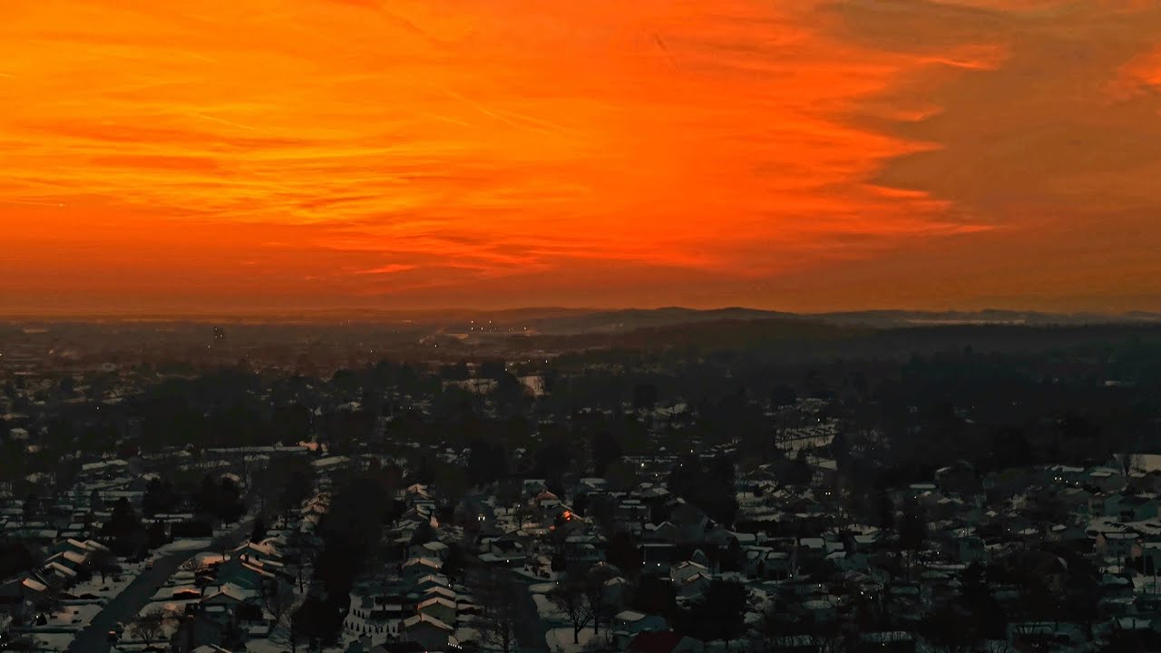 Vibrant orange sunset