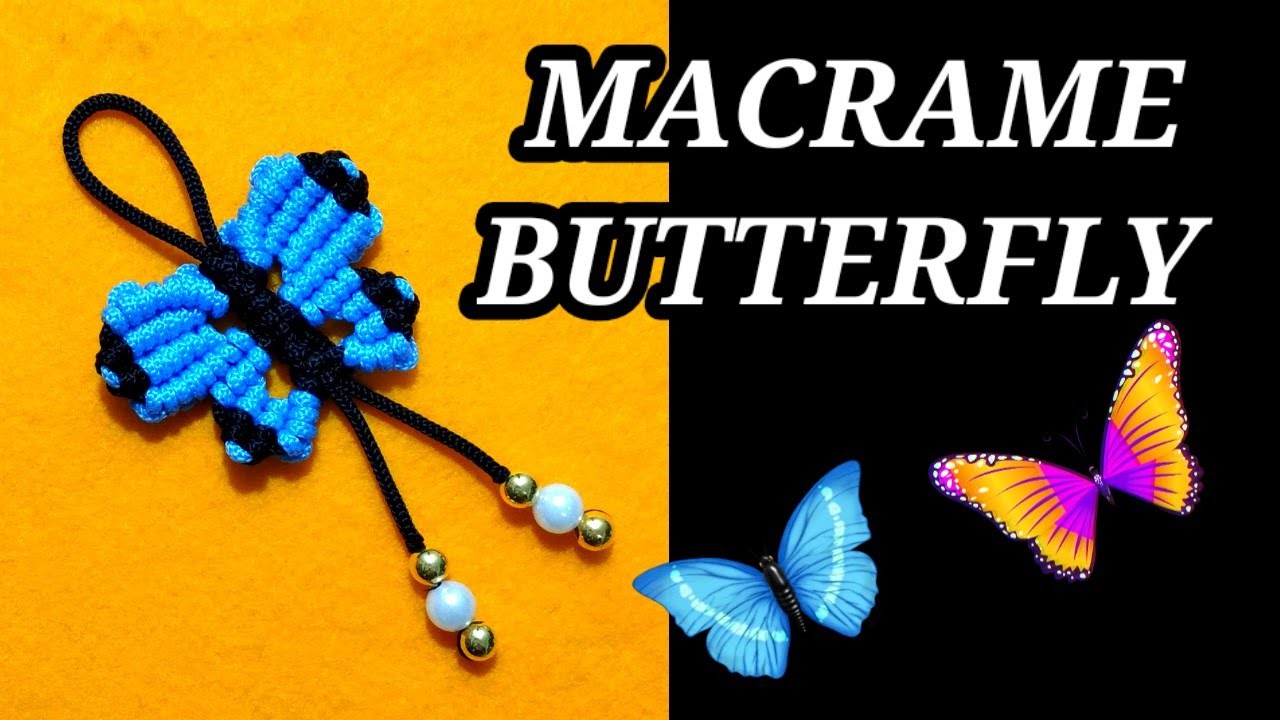 BUTTERFLY MACRAME KEYCHAIN, SOUVENIR GANTUNGAN KUNCI KUPU-KUPU TALIKUR